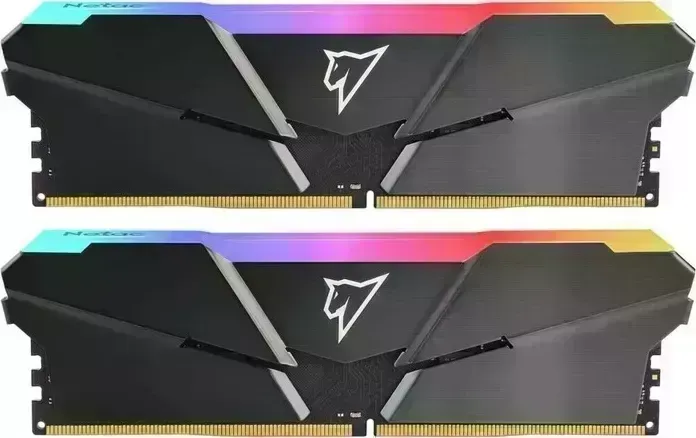 Память оперативная NeTac Shadow RGB DDR4-3200 16Gb (8Gb x 2) C16 Grey