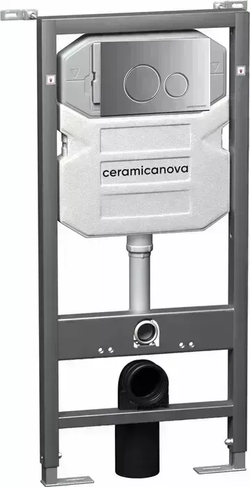 Инсталляция для унитаза Ceramica Nova Envision с кнопкой смыва Round хром матовый (CN1001M)