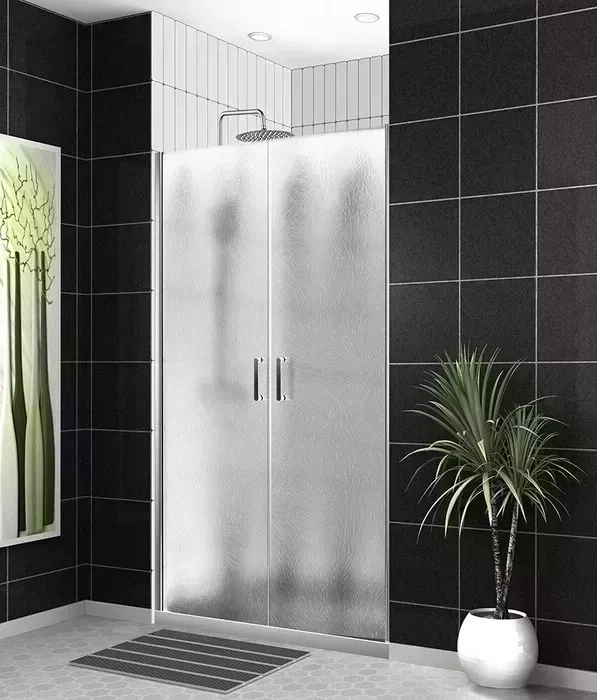 Душевая дверь BELBANGO Uno B-2 110х190 рифленая Шиншилла, хром (UNO-B-2-110-CH-Cr) BelBagno