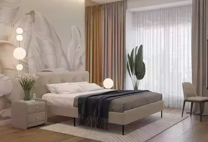 Кровать Аскона 200x160 Альма Тк. Рико бежевый