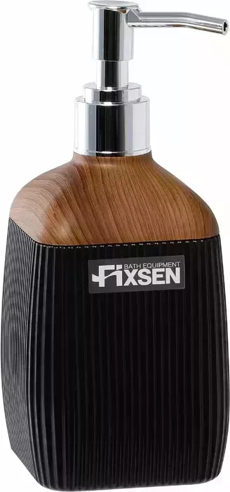 Дозатор Fixsen жидкого мыла Black Wood черный/дерево (FX-401-1)
