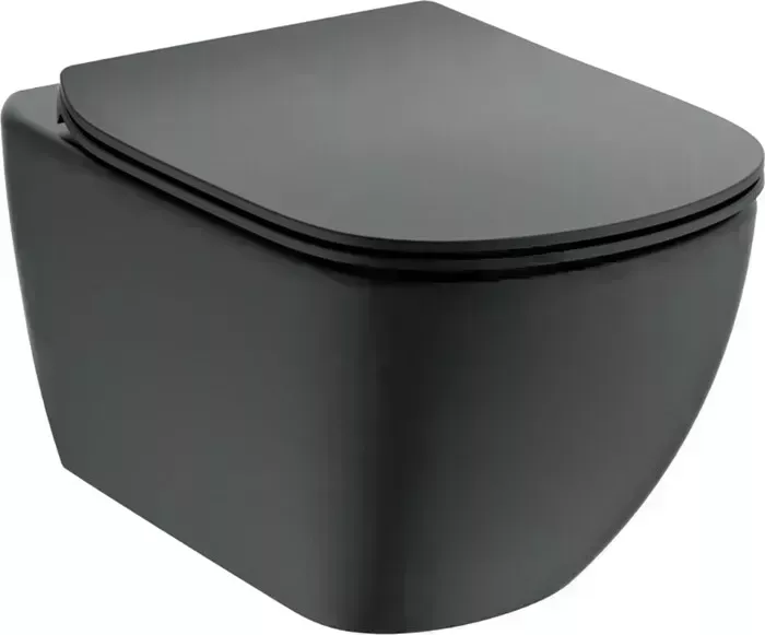 Унитаз подвесной Ideal Standard Tesi AquaBlade с сиденьем микролифт, черный (T0079V3, T3527V3)