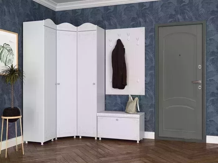 Прихожая Олимп Италия-7 (ИТ-3+ИТ-22+ИТ-65+ИТ-28) Белое дерево
