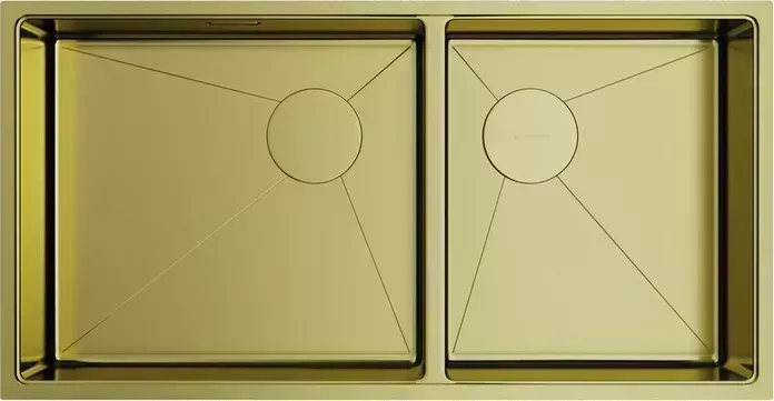 Мойка кухонная OMOIKIRI Taki 85-2-LB-U/IF-LG Side светлое золото (4997038)