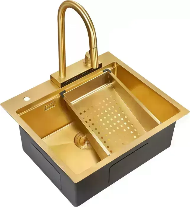 Мойка кухонная Milacio Denia 57 Steel золото (MC.77408)