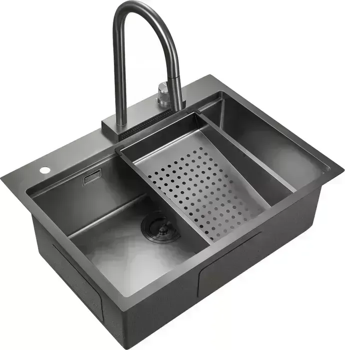 Мойка кухонная Milacio Denia 68 Steel сталь воронёная (MC.77419)
