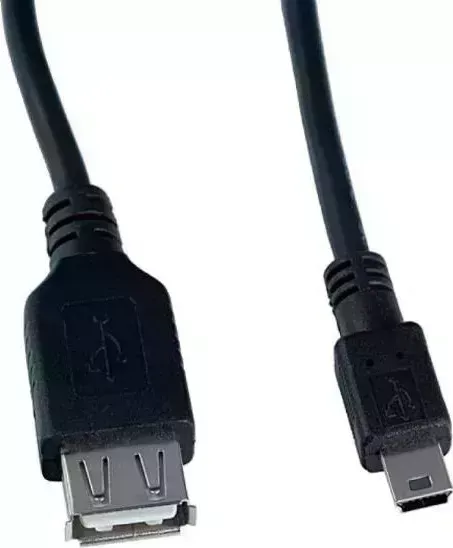 Кабель VS (U210) USB2.0 A розетка-MiniUSBвилка, 1,0 м черный