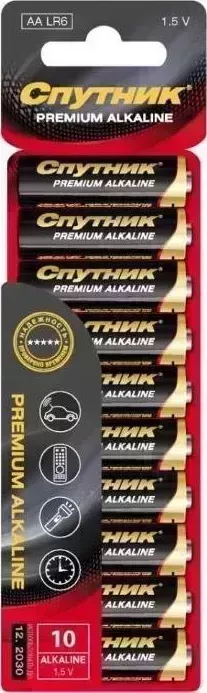 Батарейка СПУТНИК LR6/10B PREMIUM ALKALINE