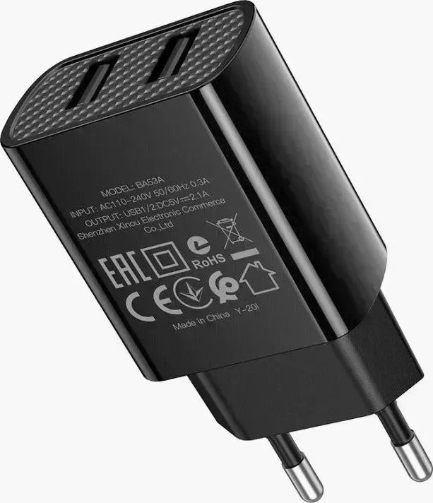 Сетевой адаптер BOROFONE (6931474739131) BA53A Powerway 2USB (черный)