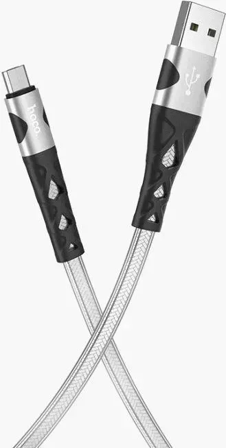 Кабель HOCO (6931474757623) U105 USB (m)-microUSB (m) 1.2м - серебристый -micro -
