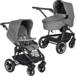 Коляска 2 в 1 Teutonia 2 в 1 BeYou V4 Elite Graphite 6055 Slate серый эко-кожа с ручным тормозом