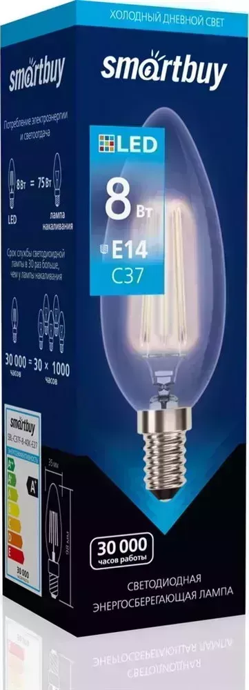 Лампа SMARTBUY (SBL-C37F-8-60K-E14) 8W/6000/E14