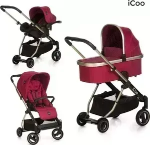 Коляска 3 в 1 icoo 3 в 1 ACROBAT XL Plus Trioset (Diamound ruby)