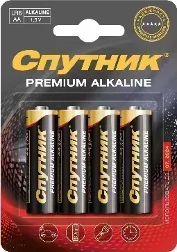 Батарейки СПУТНИК R6/4В PREMIUM ALKALINE