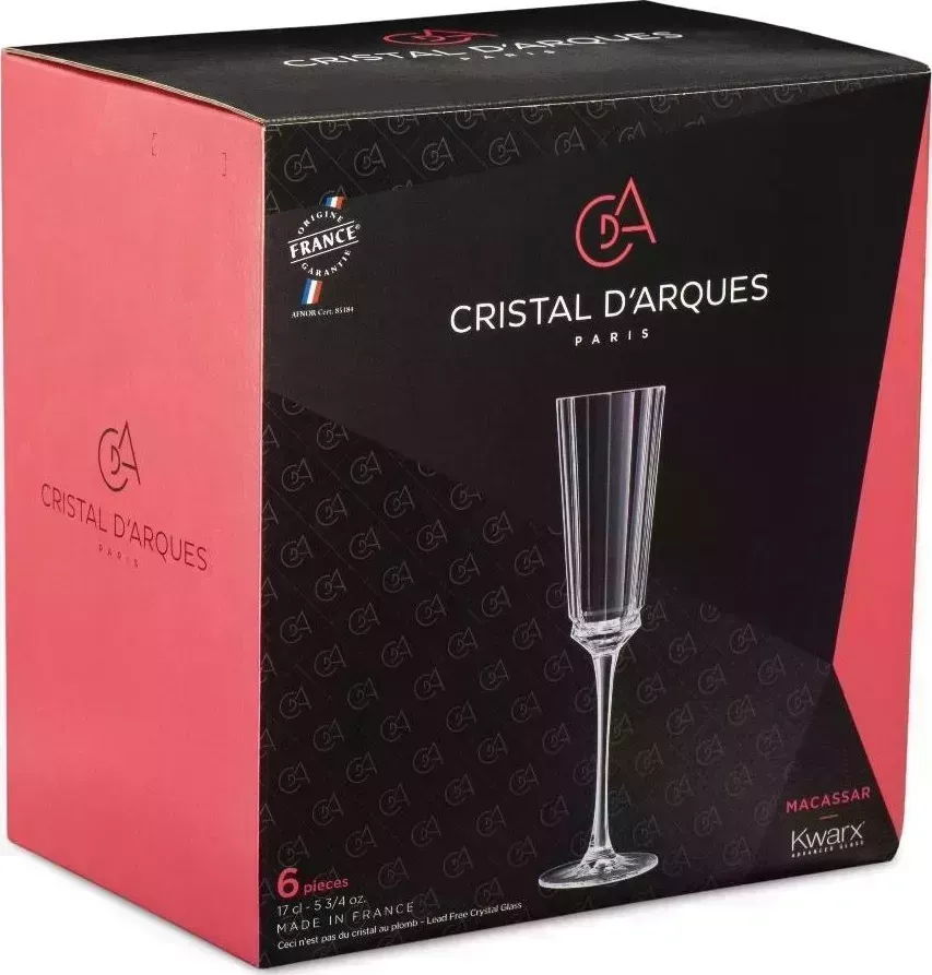 Набор бокалов CRISTAL DARQUES Q4335 для шампанского MACASSAR 6шт 170мл