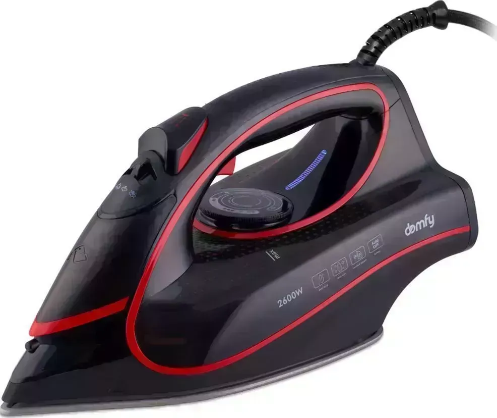 Утюг DOMFY DSC-EI606, 2600Вт, черный/ красный