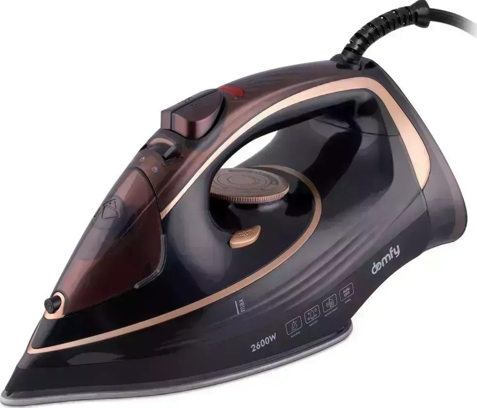 Утюг DOMFY DSC-EI605, 2600Вт, черный/ золотистый