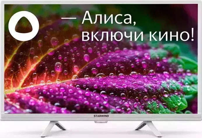 Телевизор StarWind SW-LED24SG312 Яндекс.ТВ белый HD 60Hz DVB-T DVB-T2 DVB-C DVB-S DVB-S2 USB WiFi SmartTV