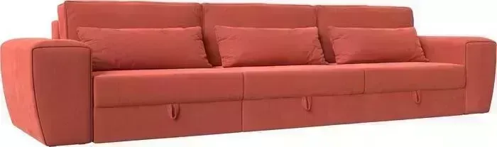 Диван Лига Диванов Прямой Лига-008 Long микровельвет коралловый диван