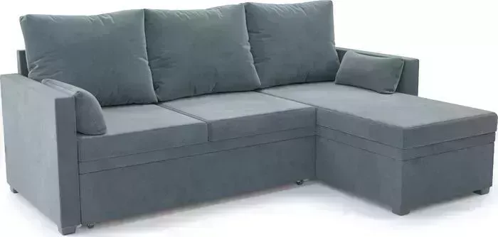 Диван угловой Mebel Ars Париж (велюр серо-синий HB-178 26)