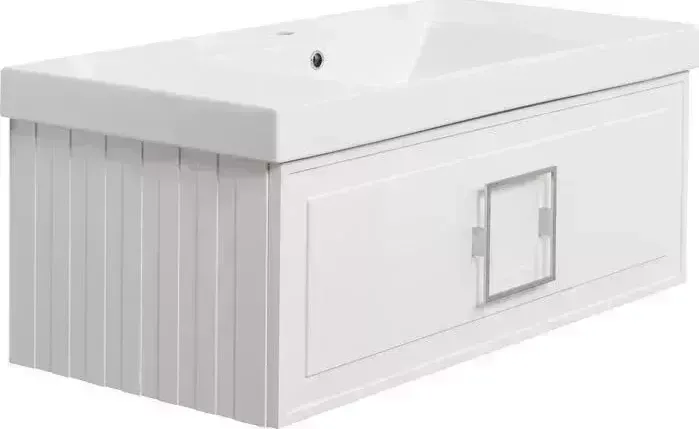 Тумба с раковиной La Fenice с Cubo Bianca 100х47 белая (FNC-01-CUB-B-100, CU.NN.100)
