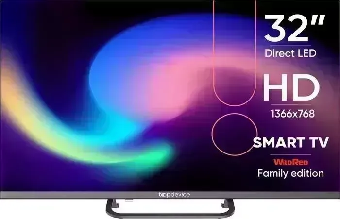 Телевизор Topdevice TDTV32BS04H_BK черный (32", HD, 60Гц, SmartTV, WildRed, WiFi)