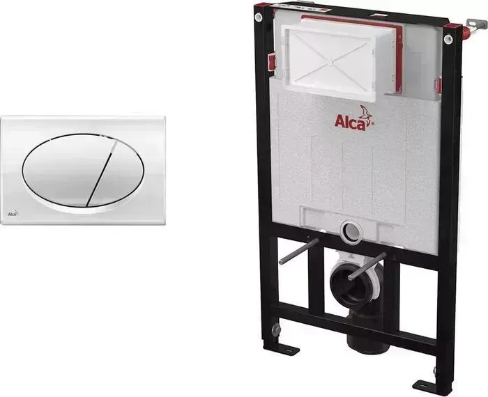 Инсталляция для унитаза AlcaPlast Sadromodul с клавишей, хром (AM101/850, M71)