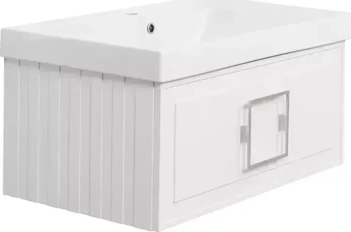 Тумба с раковиной La Fenice с Cubo Bianca 80х47 белая (FNC-01-CUB-B-80, CU.NN.80)