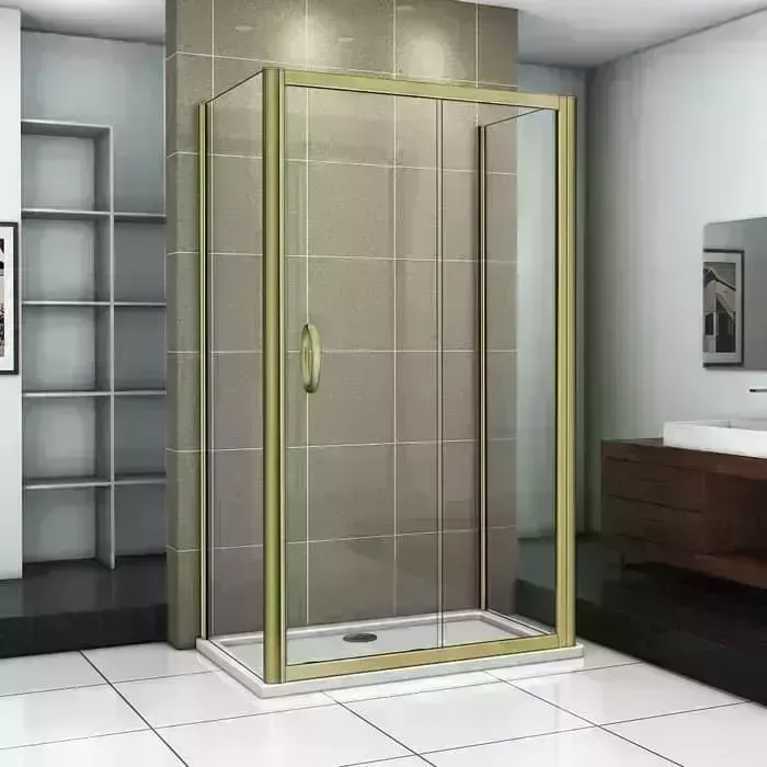 Душевой уголок Good Door Jazz WTW+SP+SP 110x80 с поддоном, тонированный, бронза