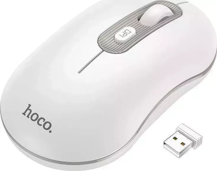 Мышь компьютерная HOCO (6931474790958) GM21 серый/белый