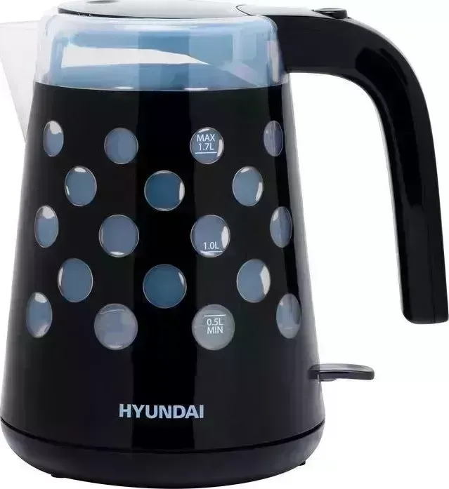 Чайник электрический Hyundai HYK-G2012 черный/прозрачный