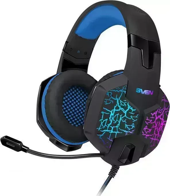 Гарнитура Sven AP-U980MV, черный-синий (USB, LED, 7.1) (SV-015633)