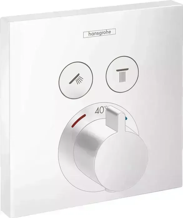 Термостат для ванны Hansgrohe ShowerSelect на два выхода, механизма 1800180, белый матовый (15763700)