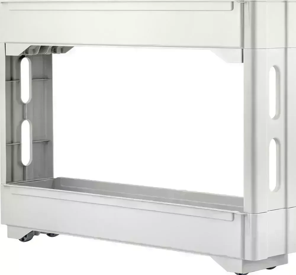 Этажерка KEEPLEX KL383712048 Regular на колесиках двухсекционная УЗКАЯ 53,7х13,8х45 см белое облако