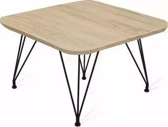 Стол журнальный SHEFFILTON SHT-TU29/H36/ 60/60 дуб сонома/черный муар металл/ 191162 Столик