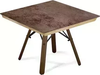 Стол журнальный SHEFFILTON SHT-S70/ТT8 60/60 ДУБ/керамика тем.орех/чер/прозр.лак/коричневая сепия 136966 Столик