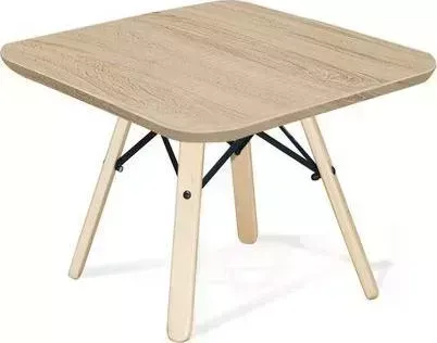 Стол журнальный SHEFFILTON SHT-S70/ 60/60 прозрачный лак/черный/дуб сонома дерево/металл/ 136964 Столик