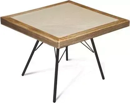 Стол журнальный SHEFFILTON SHT-S37/ТT7 60/60 ДУБ/керамика черный муар/браш.коричневый/песочный металл/керамика/массив дуба 136914 Столик