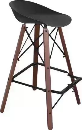 Стул барный SHEFFILTON SHT-ST29-C12/S80 ежевичное вино/темный орех/черный муар микровелюр/дерево/металл 151468 Cтул