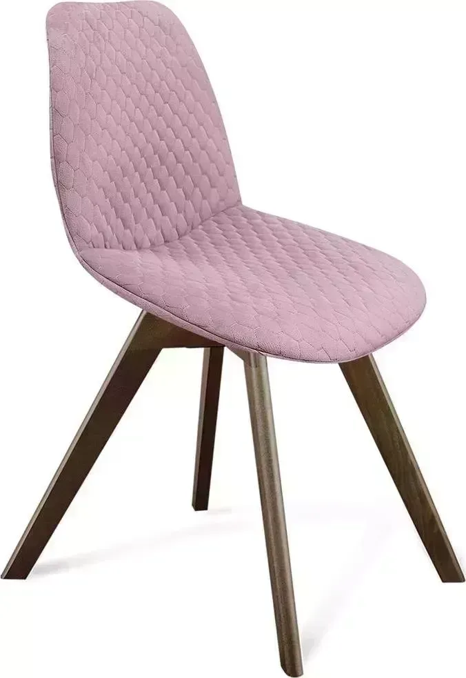 Стул SHEFFILTON SHT-ST29-C22/S39 розовый зефир/темный орех микровелюр/дерево 199598 Cтул