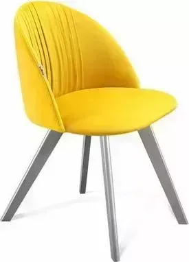 Стул SHEFFILTON SHT-ST35-1/S39 имперский жёлтый/серый микровелюр/дерево 189605