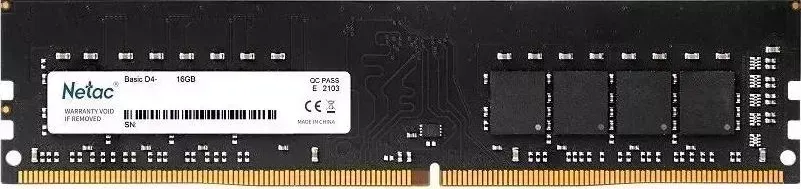 Модуль памяти NETAC DDR4 Basic 16GB 3200MHz CL16 1.35V / NTBSD4P32SP-16