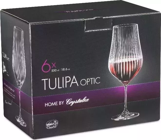 Набор бокалов CRYSTALEX CR550101TO для вина TULIPA OPTIC 6шт 550мл