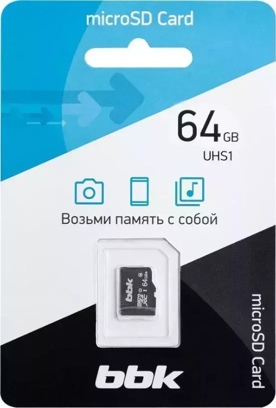 SD карта BBK 064GXCU1C10, 64Гб, микро SDXC, UHS-1, класс 10