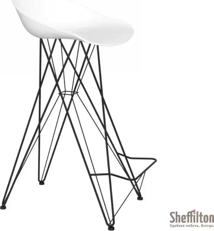 Стул барный SHEFFILTON SHT-ST19/S66 белый/черный муар (983000)