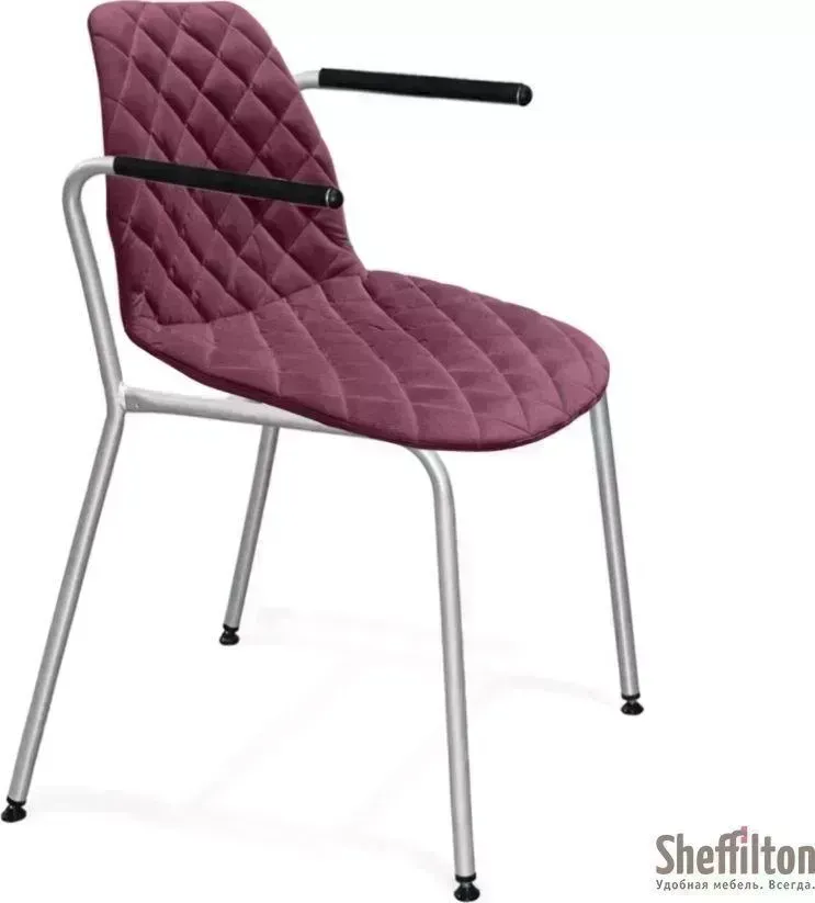 Стул SHEFFILTON SHT-ST29-C12/S98 ежевичное вино/хром лак