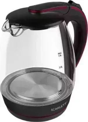 Чайник электрический SCARLETT SC-EK27G71 1.8л. 2200Вт черный/красный (корпус: стекло)