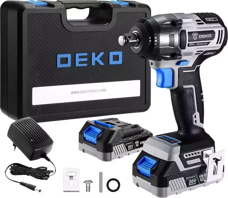 Гайковерт аккумуляторный DEKO DKIS20 в кейсе, 20В, 2*3.0Ач 063-4033