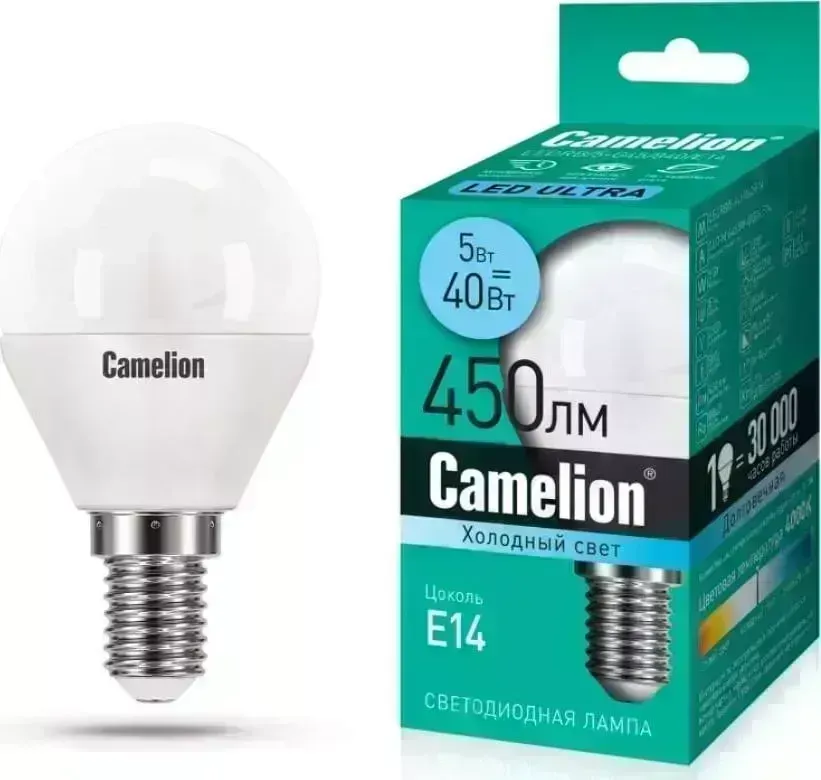 Лампа CAMELION (15058) LEDRB/5-G45/840/E14