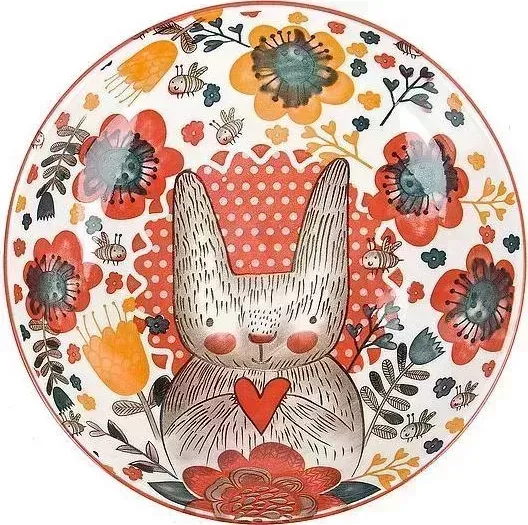 Тарелка NOUVELLE HOME "Kawaii Forest. Bunny" d=21см. v=700мл. (min 8) (без индивидуальной упаковки) 9902981